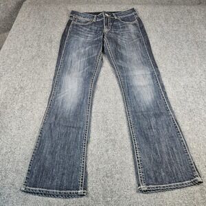 Wrangler Premium Patch Low Rise Bootcut Jeans Dark Wash 7/8‎ x 32 09MWZLR